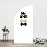 Aperturee - Aperturee White Black Bow Mr Onederful Birthday Half Moon Arch Backdrop
